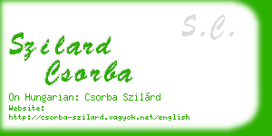 szilard csorba business card