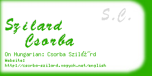 szilard csorba business card